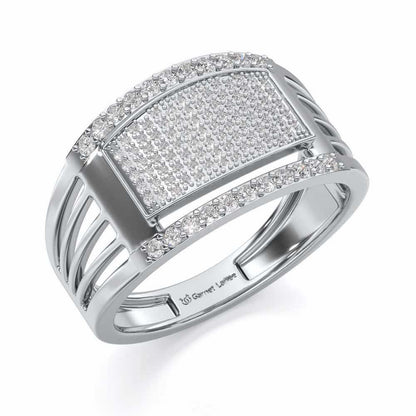 Vouchsafe Silver Ring For Men - White Gold - Image 1