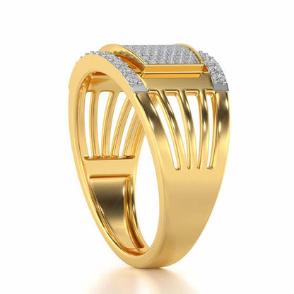 Vouchsafe Silver Ring For Men - Yellow Gold - Image 3