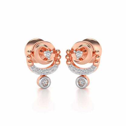Vrindha Silver Earrings - Rose Gold - Image 1
