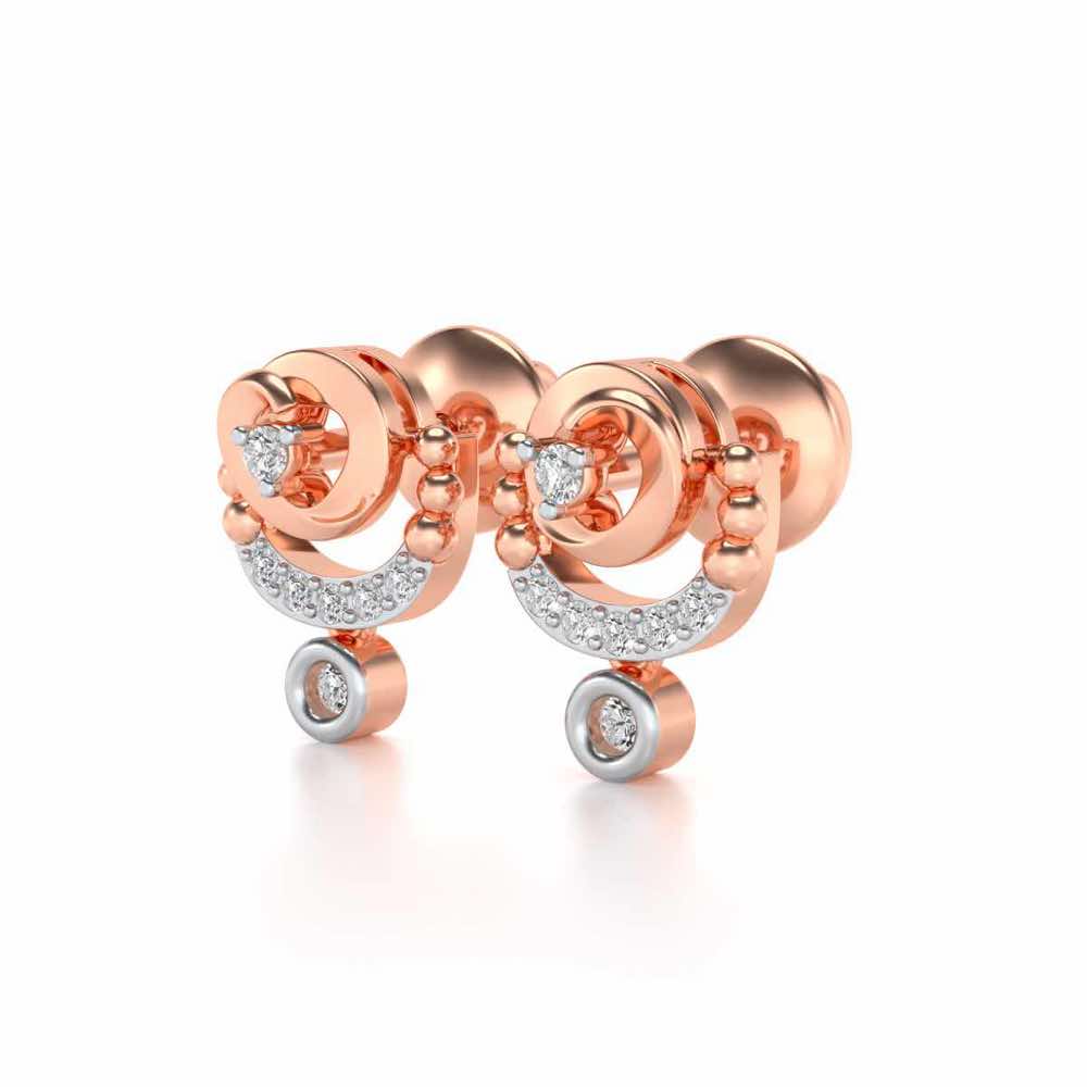 Vrindha Silver Earrings - Rose Gold - Image 2