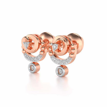 Vrindha Silver Earrings - Rose Gold - Image 2