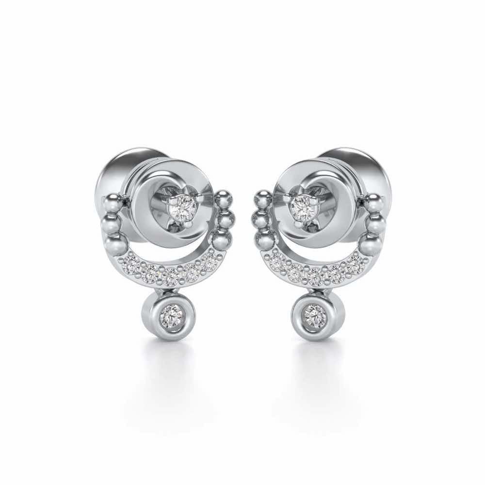 Vrindha Silver Earrings - White Gold - Image 1