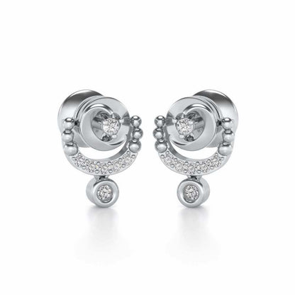 Vrindha Silver Earrings - White Gold - Image 1