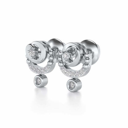 Vrindha Silver Earrings - White Gold - Image 2