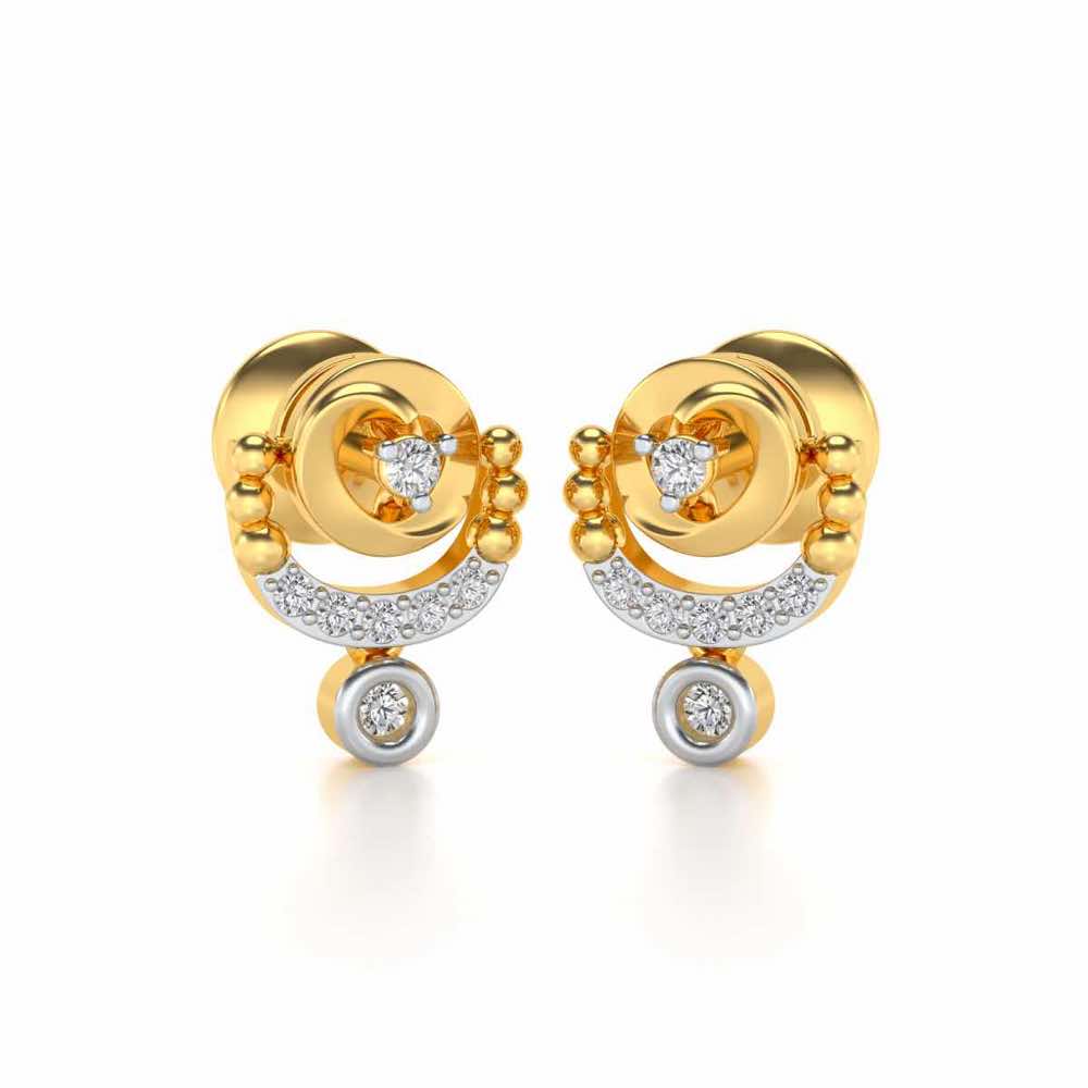 Vrindha Silver Earrings - Yellow Gold - Image 1