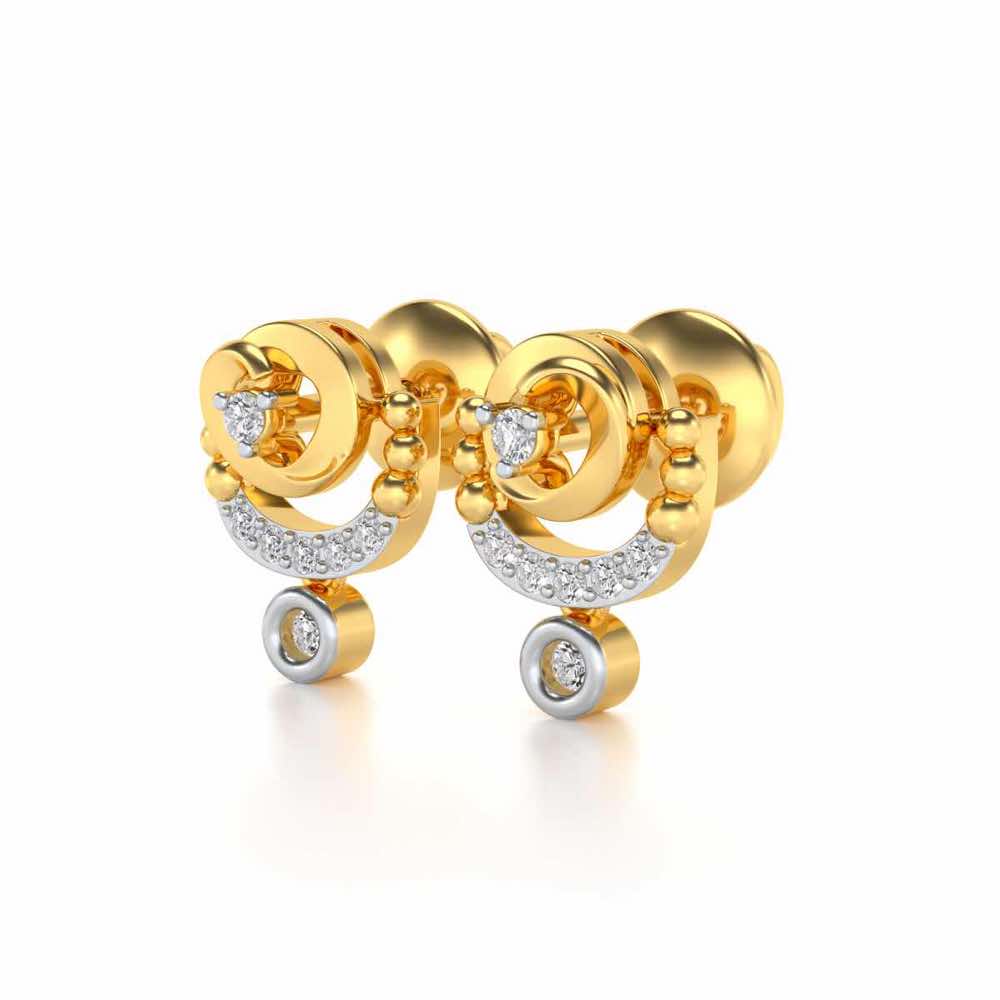 Vrindha Silver Earrings - Yellow Gold - Image 2