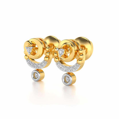 Vrindha Silver Earrings - Yellow Gold - Image 2