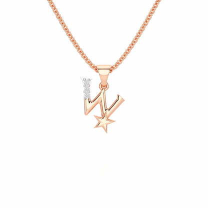 W-Glint Silver Pendant - Rose Gold - Image 1