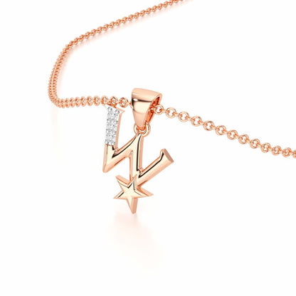 W-Glint Silver Pendant - Rose Gold - Image 2