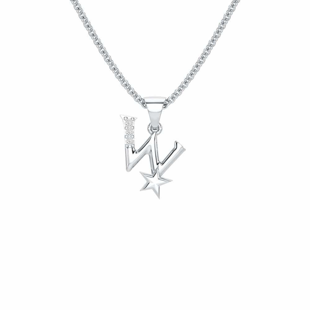 W-Glint Silver Pendant - White Gold - Image 1