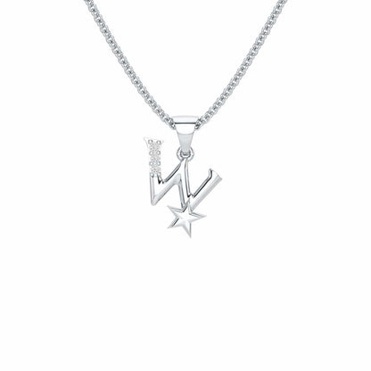 W-Glint Silver Pendant - White Gold - Image 1