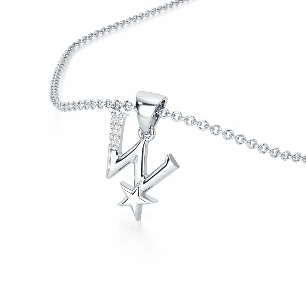 W-Glint Silver Pendant - White Gold - Image 2