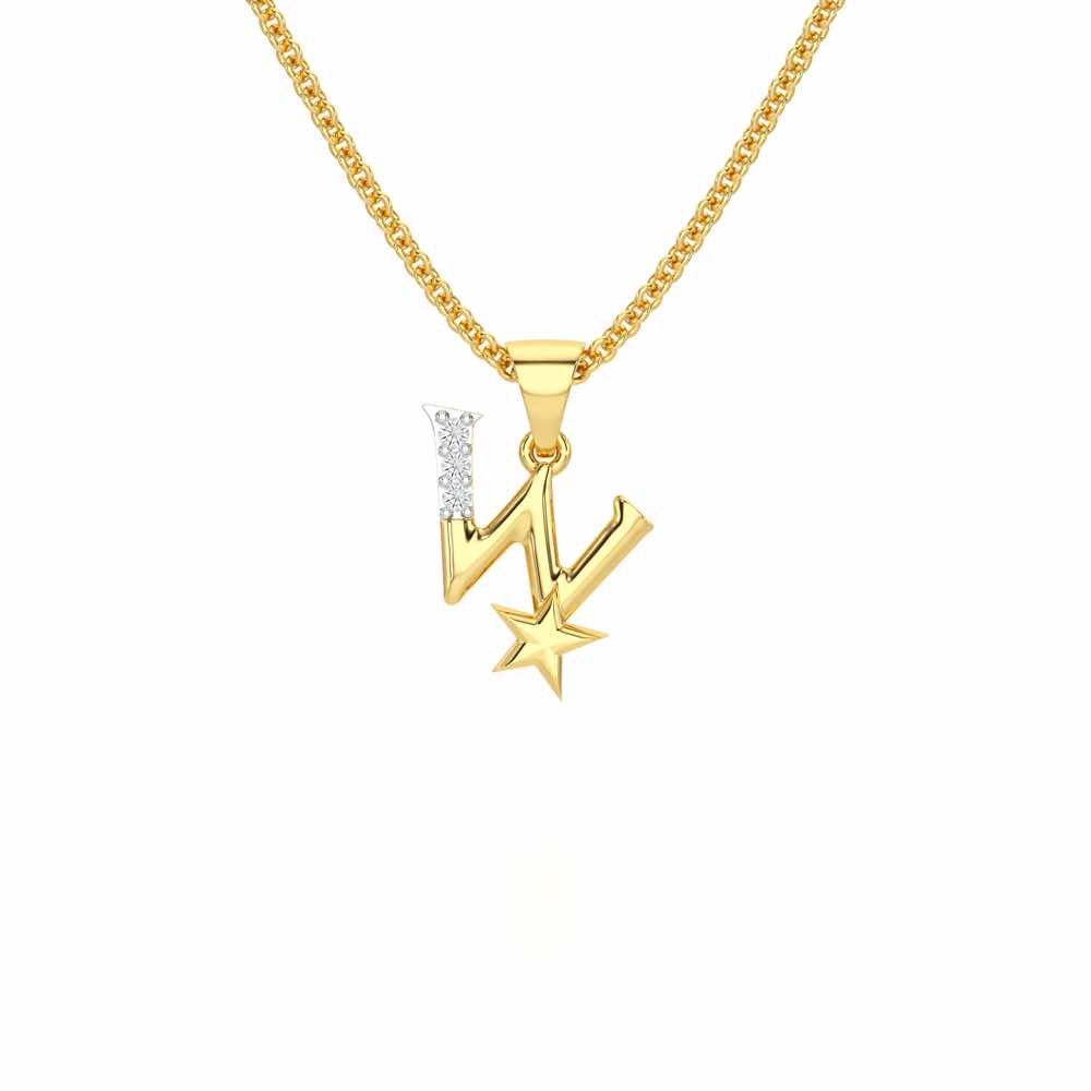 W-Glint Silver Pendant - Yellow Gold - Image 1