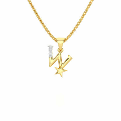 W-Glint Silver Pendant - Yellow Gold - Image 1