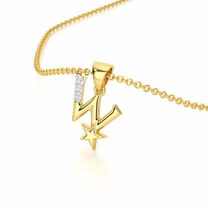 W-Glint Silver Pendant - Yellow Gold - Image 2