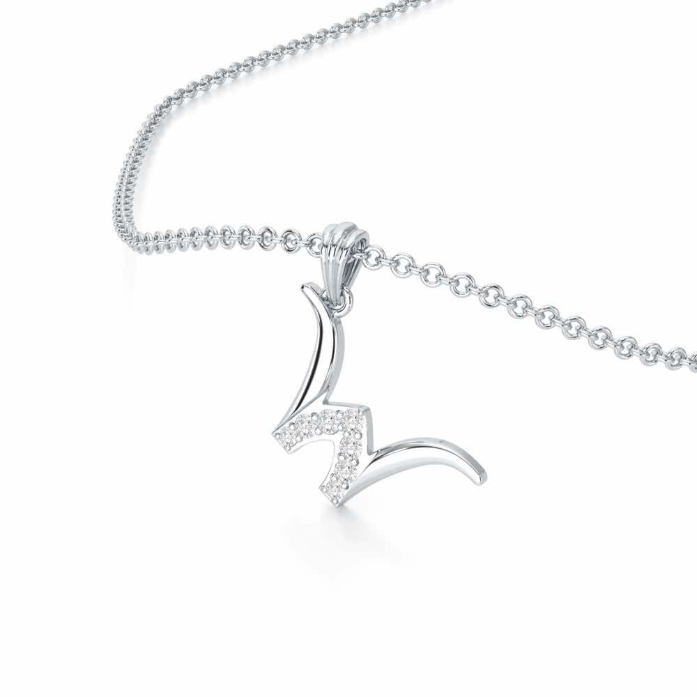 W-Luke Silver Pendant - White Gold - Image 2