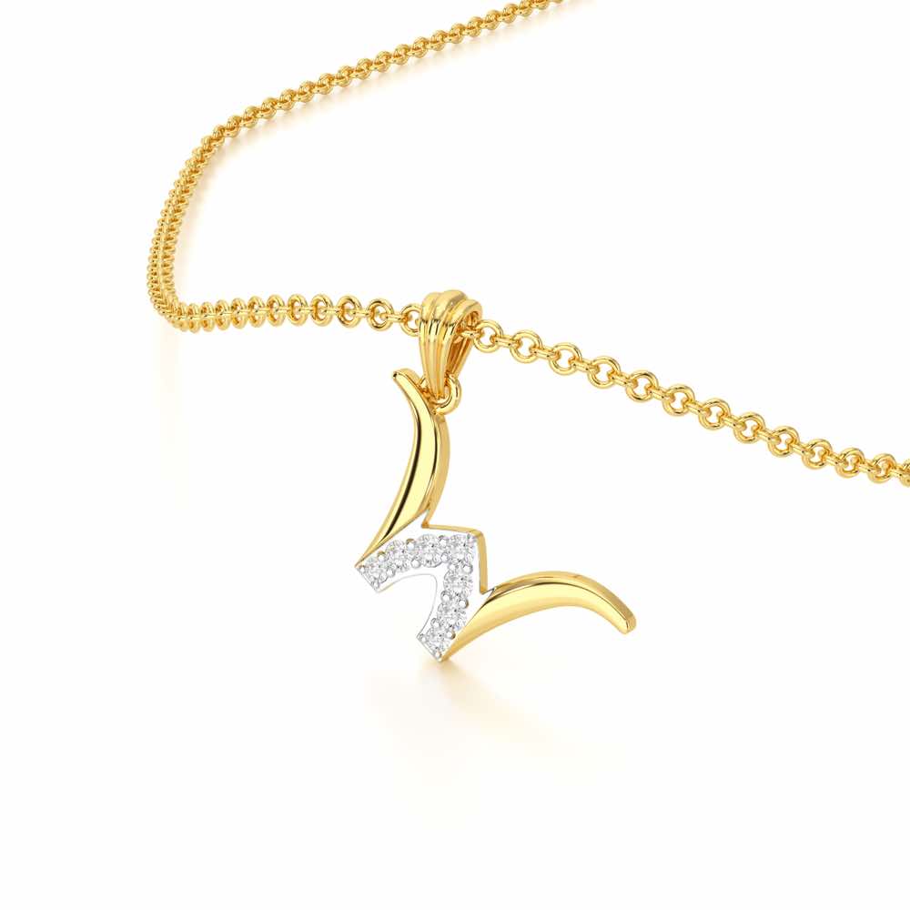 W-Luke Silver Pendant - Yellow Gold - Image 2