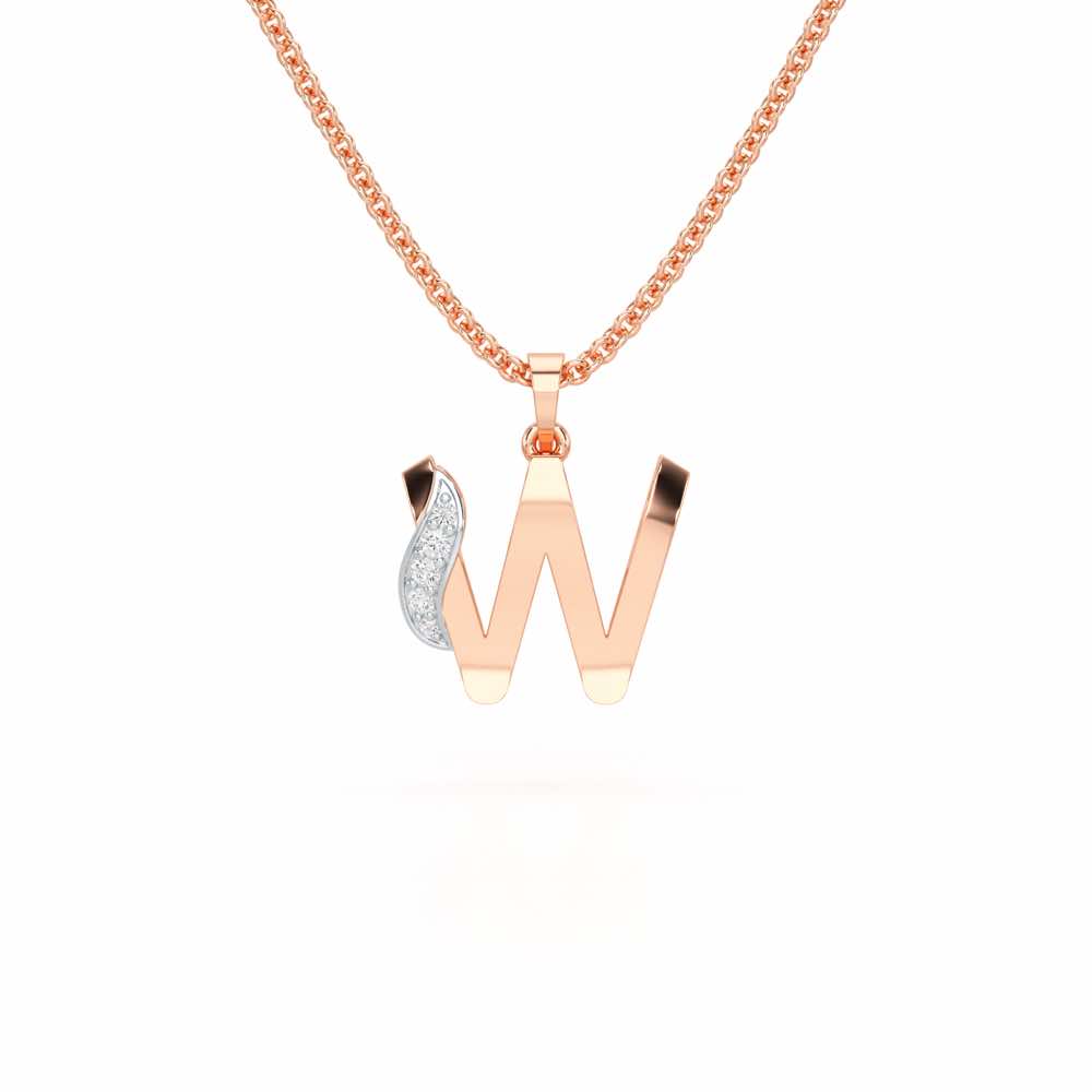 W-Spark Silver Pendant - Rose Gold - Image 1