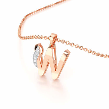 W-Spark Silver Pendant - Rose Gold - Image 2