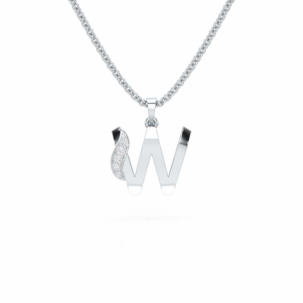 W-Spark Silver Pendant - White Gold - Image 1