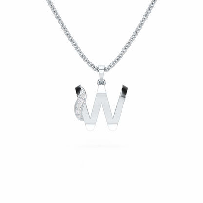 W-Spark Silver Pendant - White Gold - Image 1