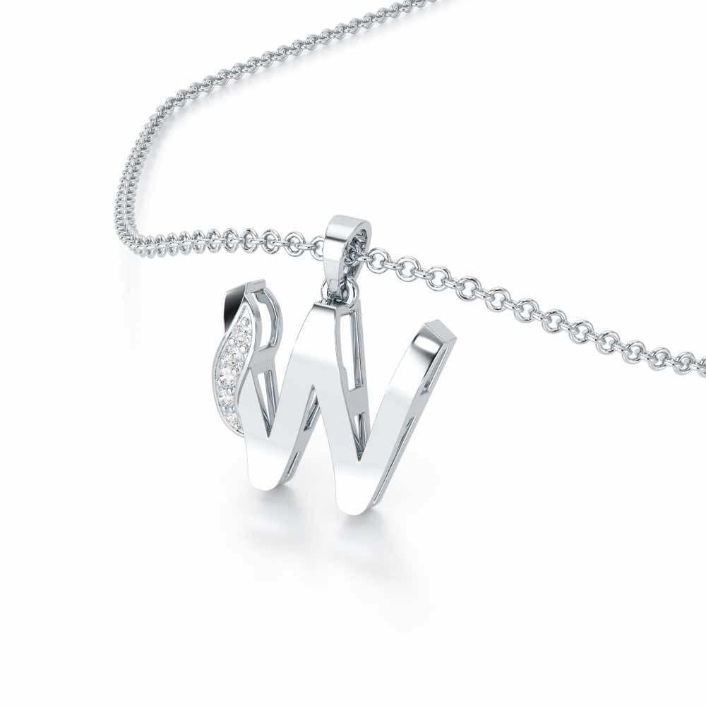 W-Spark Silver Pendant - White Gold - Image 2
