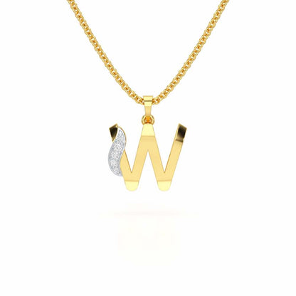 W-Spark Silver Pendant - Yellow Gold - Image 1