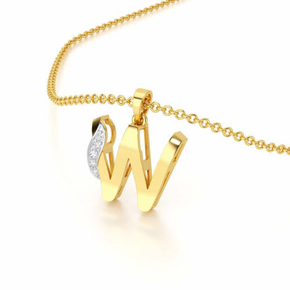 W-Spark Silver Pendant - Yellow Gold - Image 2