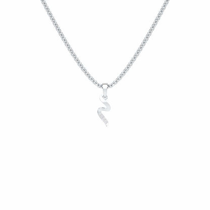 Tilde Silver Pendant - White Gold - Image 1
