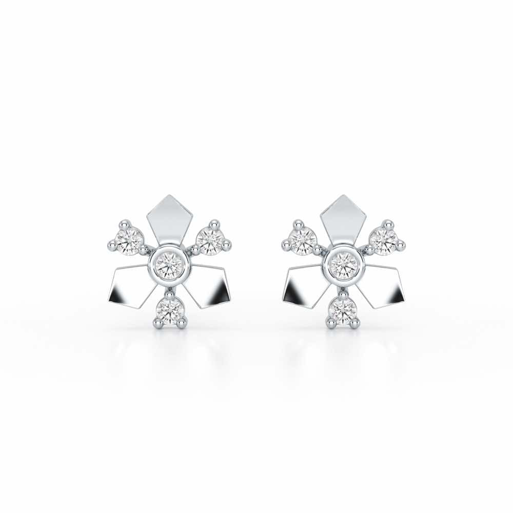 Epitome Silver Earrings - White Gold - Image 1