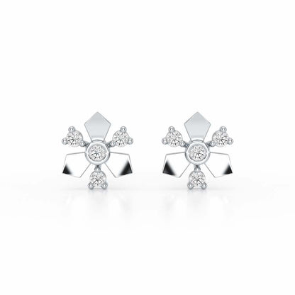 Epitome Silver Earrings - White Gold - Image 1