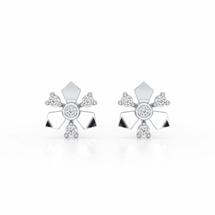 Epitome Silver Earrings - White Gold - Image 1