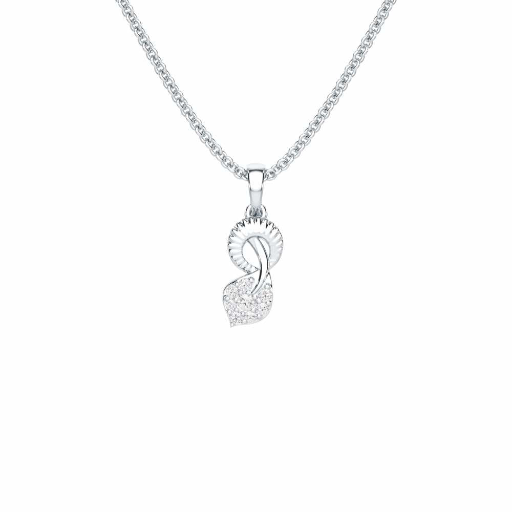 Leaf Glow Silver Pendant - White Gold - Image 1