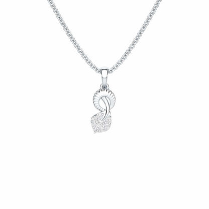 Leaf Glow Silver Pendant - White Gold - Image 1