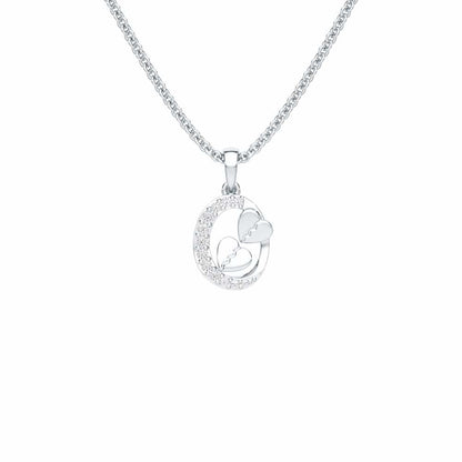 Hearts Of Gleam Silver Pendant - White Gold - Image 1