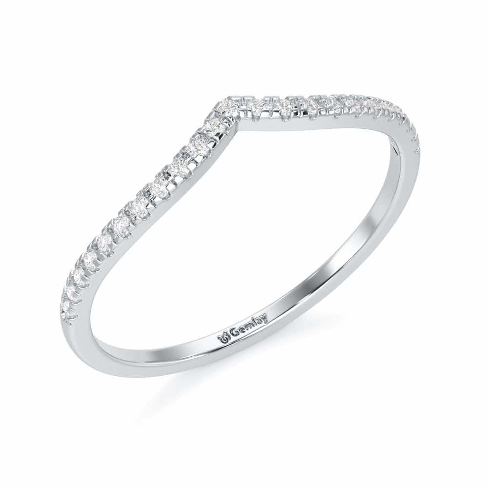 Velvet V Women Silver Ring - White Gold - Image 1
