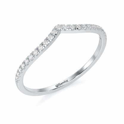 Velvet V Women Silver Ring - White Gold - Image 1