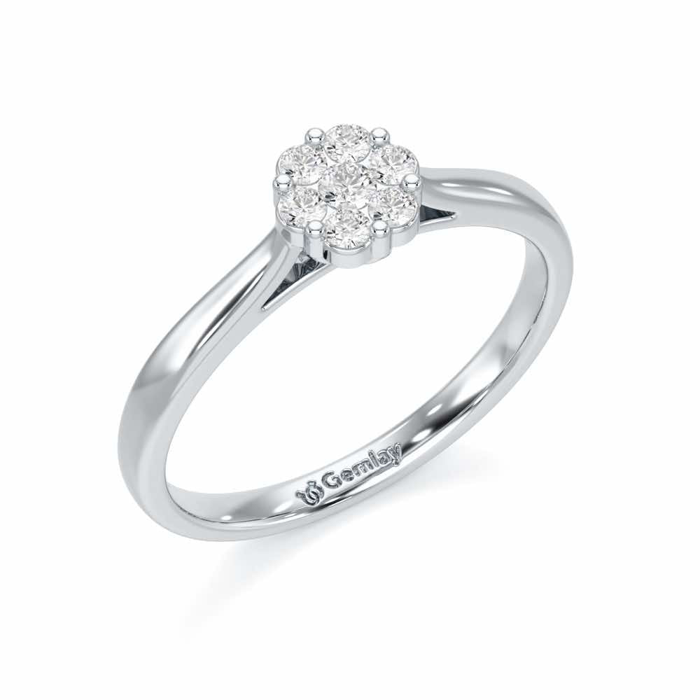 Elven Shimmer Silver Ring - White Gold - Image 1