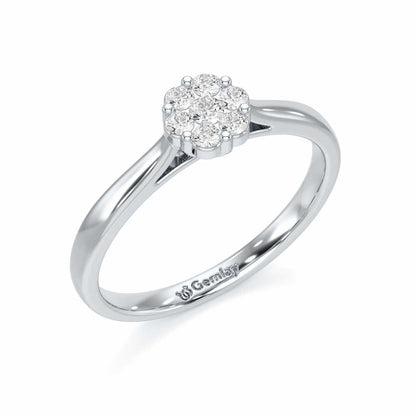 Elven Shimmer Silver Ring - White Gold - Image 1
