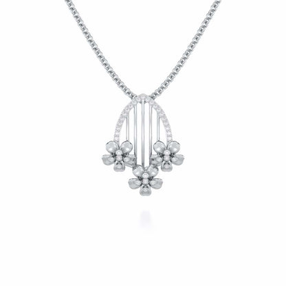 Zenith Strings Silver Pendant - White Gold - Image 1
