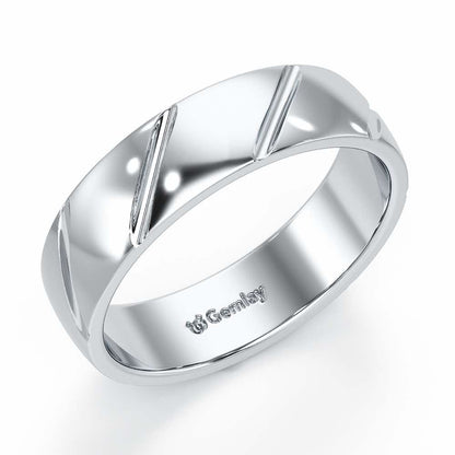 Onyx Silver Band For Men - White Gold - Image 1