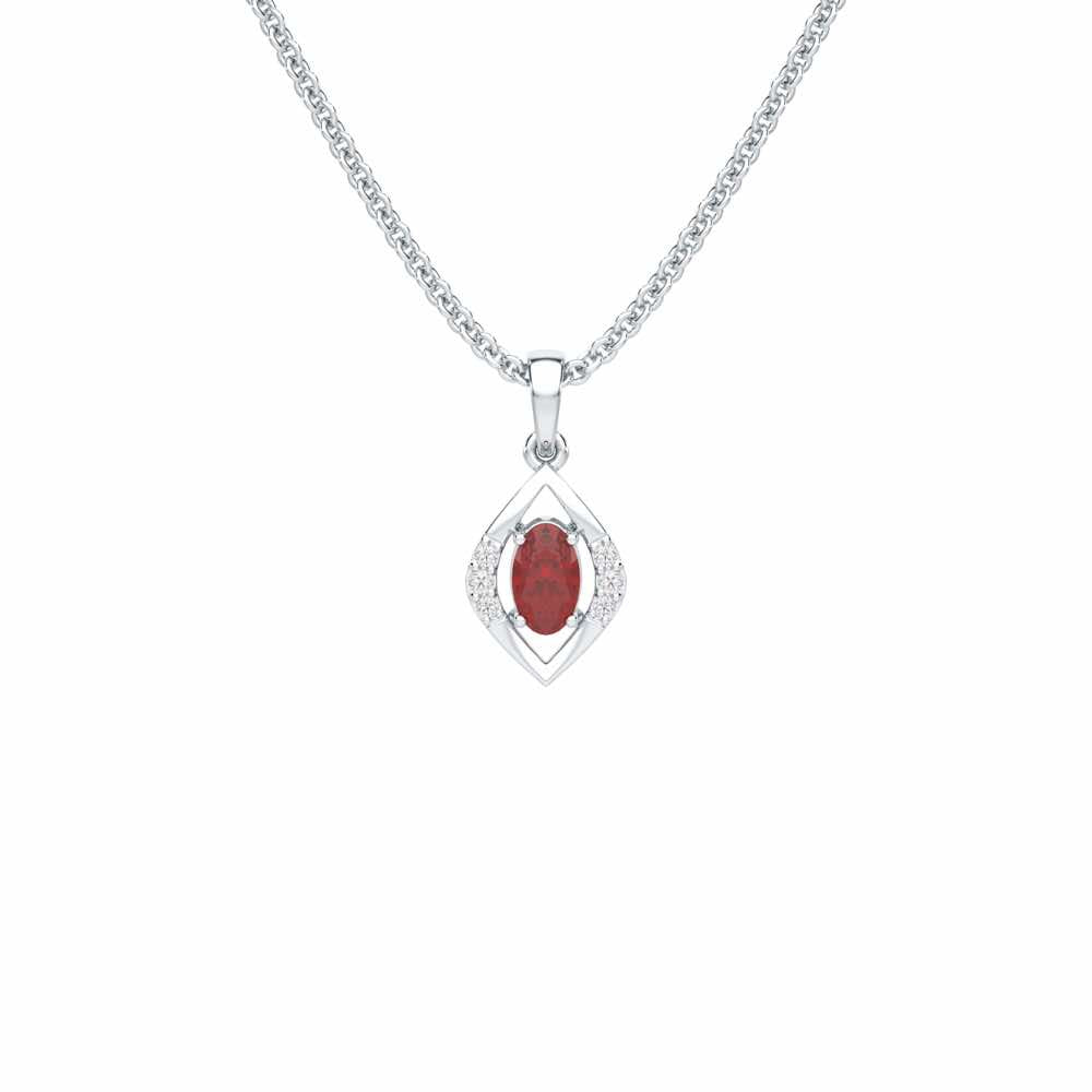 Gleam of Serenity Silver Pendant - White Gold - Image 1