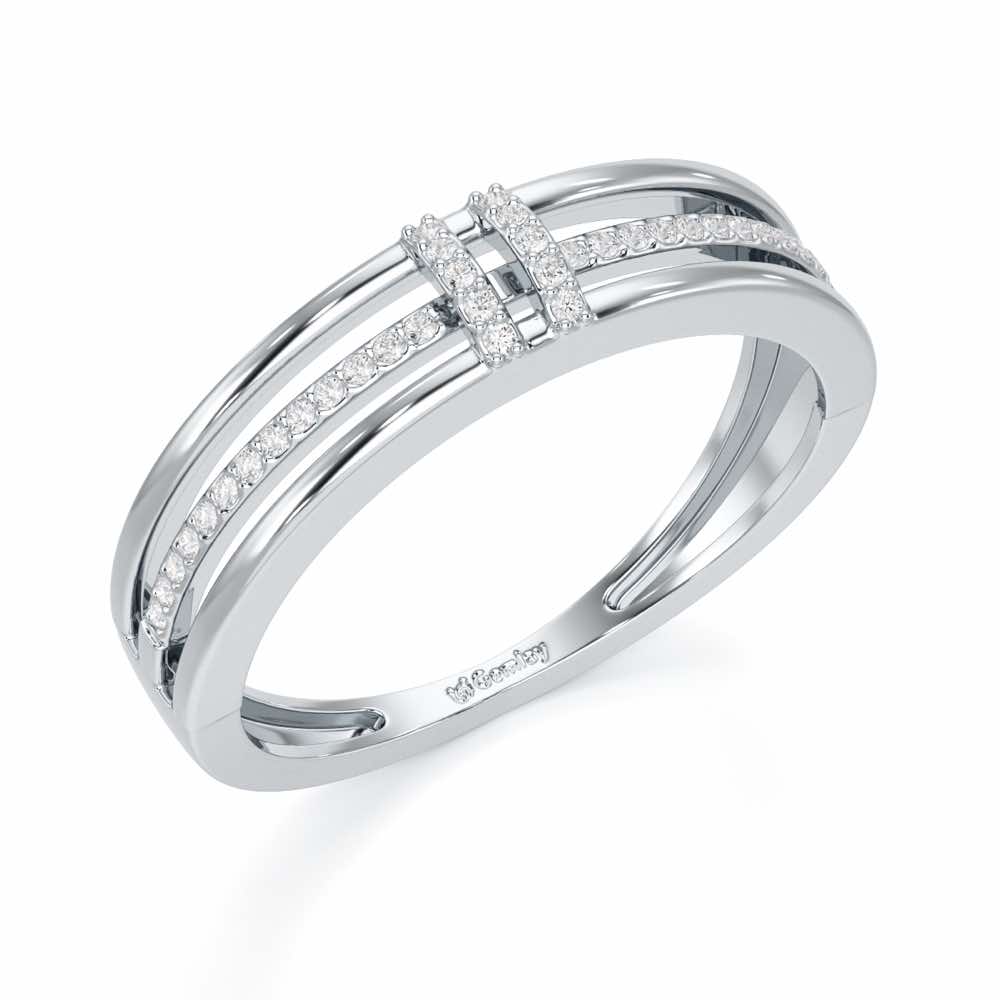 Evoke Shimmer Silver Ring - White Gold - Image 1