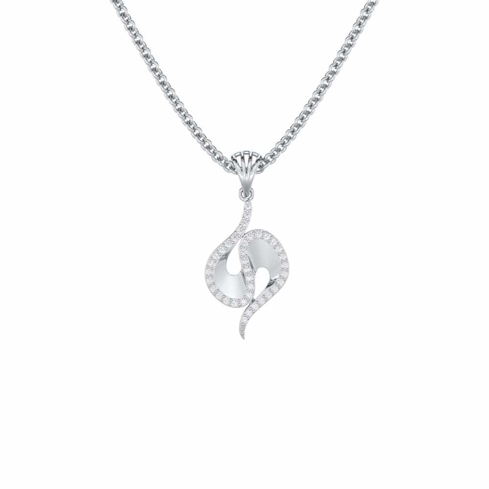 Soulful Rhythms Silver Pendant - White Gold - Image 1