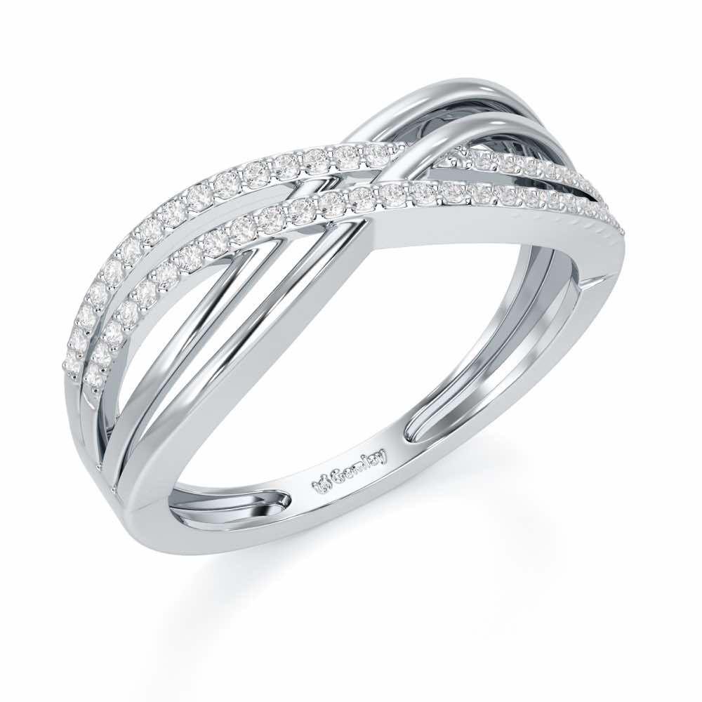 Misa Curves Silver Ring - White Gold - Image 1