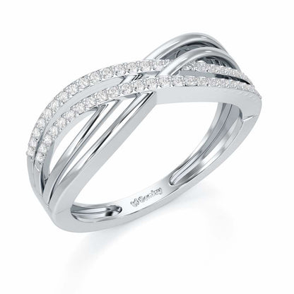 Misa Curves Silver Ring - White Gold - Image 1