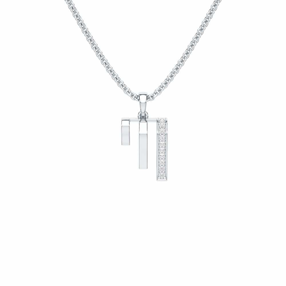 Shine Graph Silver Pendant - White Gold - Image 1