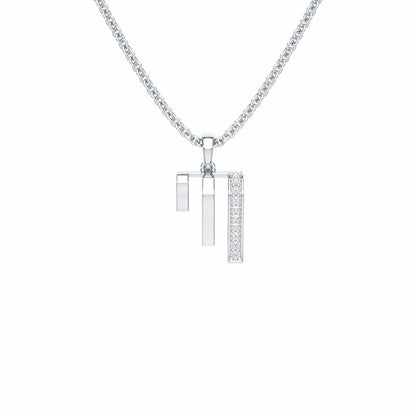 Shine Graph Silver Pendant - White Gold - Image 1
