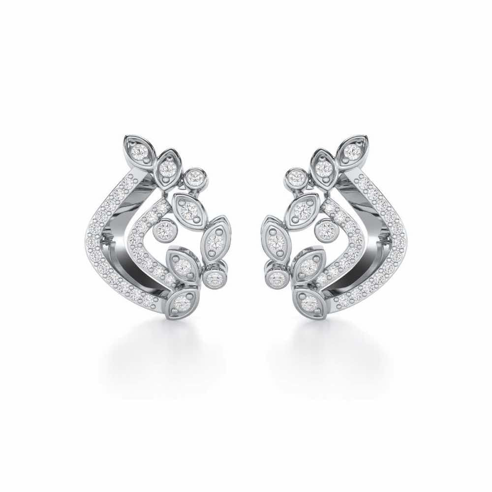 Melodic Bliss Silver Earrings - White Gold - Image 1