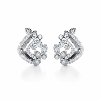Melodic Bliss Silver Earrings - White Gold - Image 1